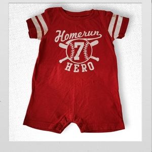 Red and White Homerun Hero One Piece, Kid's 18 Months